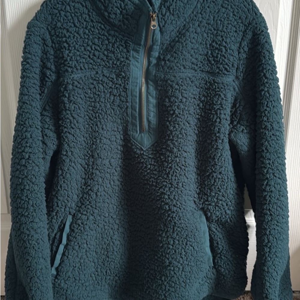 Time and Tru Dark Green Sherpa Hoodie